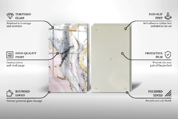 Skleněné krájecí prkénko Pastelový mramor