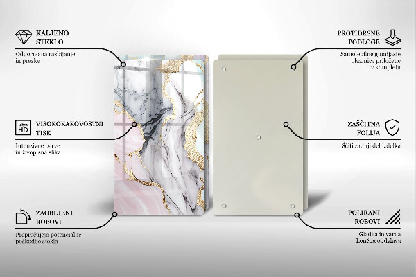 Skleněné krájecí prkénko Pastelový mramor