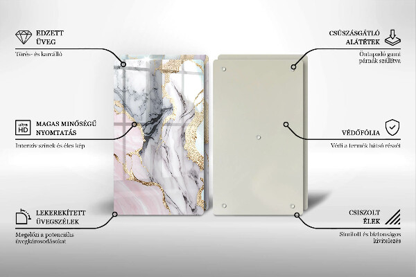 Skleněné krájecí prkénko Pastelový mramor