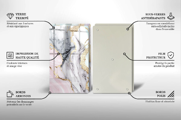 Skleněné krájecí prkénko Pastelový mramor