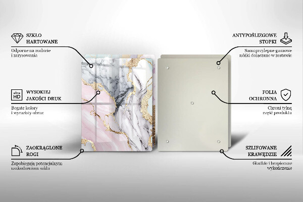 Skleněné krájecí prkénko Pastelový mramor