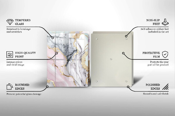 Skleněné krájecí prkénko Pastelový mramor