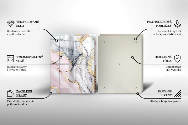 Skleněné krájecí prkénko Pastelový mramor
