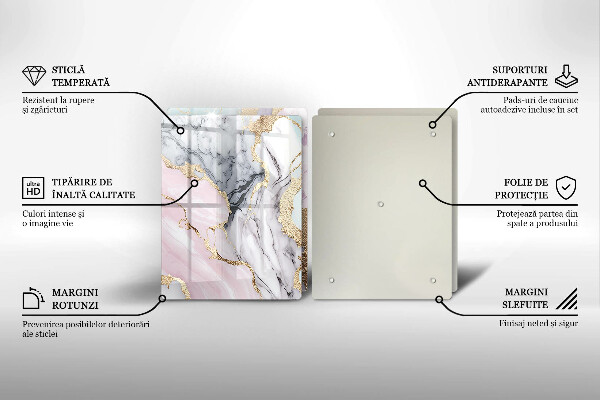 Skleněné krájecí prkénko Pastelový mramor