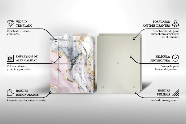 Skleněné krájecí prkénko Pastelový mramor