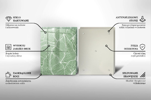 Krájecí prkénko skleněné Lineární listy