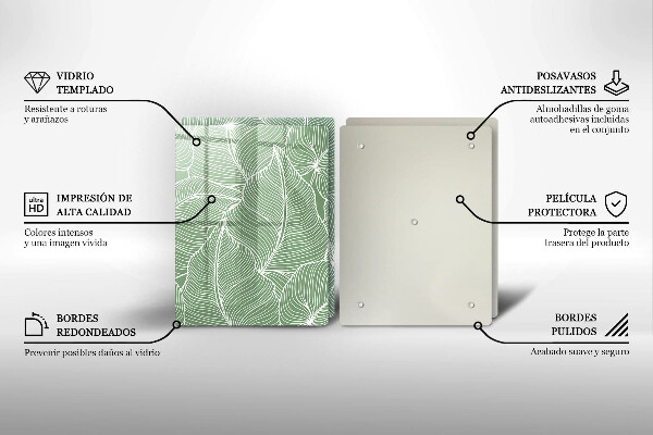 Krájecí prkénko skleněné Lineární listy