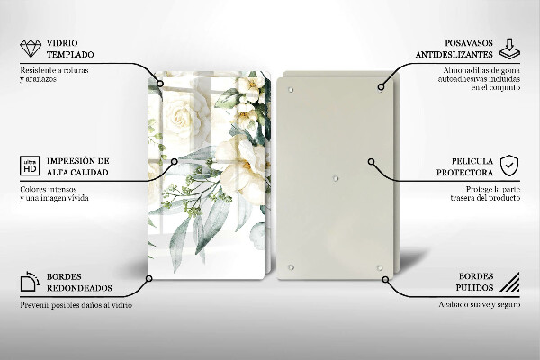 Krájecí prkénko skleněné Akvarel květiny