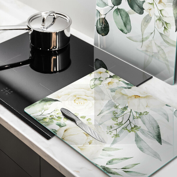 Krájecí prkénko skleněné Akvarel květiny