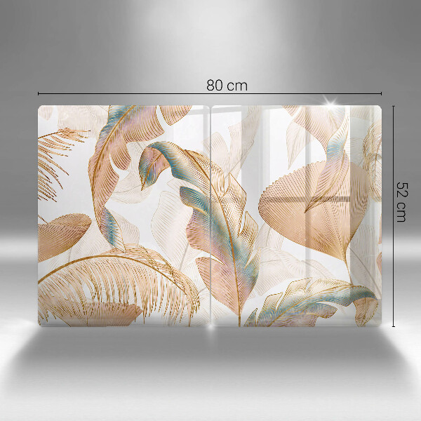 Krájecí prkénko skleněné Boho peří a listy