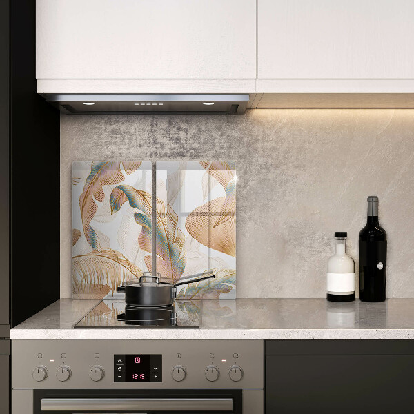 Krájecí prkénko skleněné Boho peří a listy