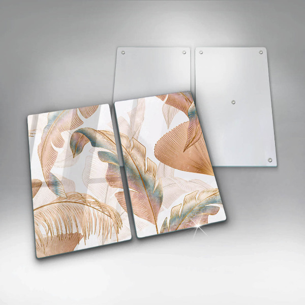 Krájecí prkénko skleněné Boho peří a listy