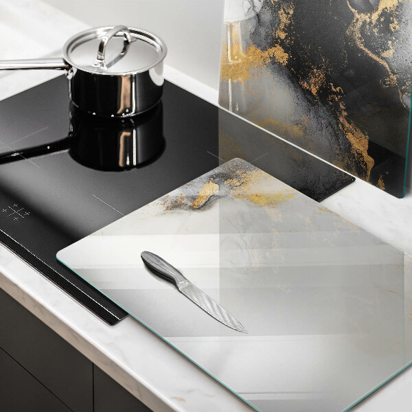 Krájecí prkénko skleněné Abstrakce se zlatem