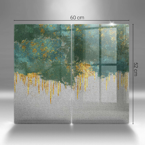 Krájecí prkénko skleněné Abstrakce se zlatem