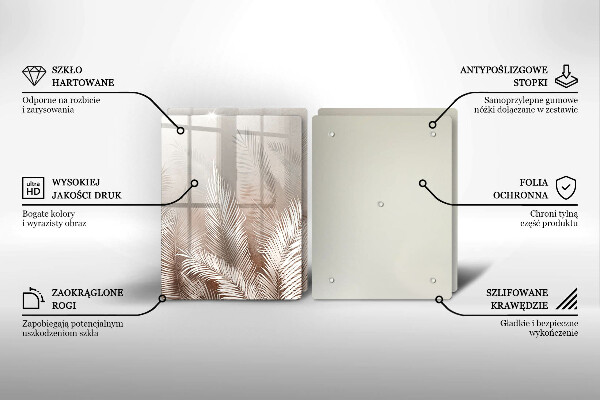 Skleněná krájecí deska Boho vegetační listy