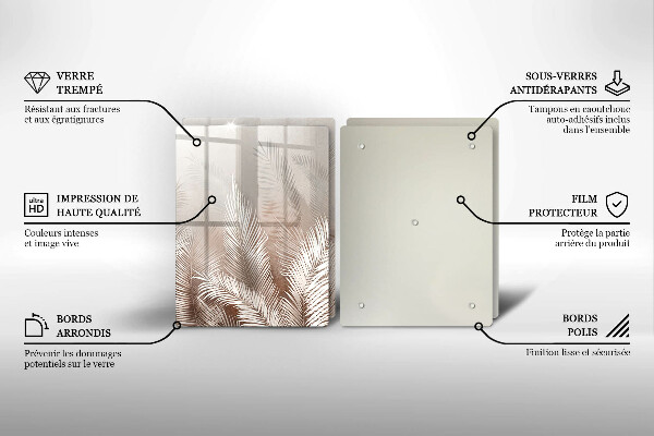 Skleněná krájecí deska Boho vegetační listy