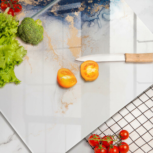 Skleněná krájecí deska Abstrakce s modrou