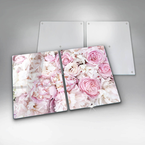 Skleněná krájecí deska Pivoňková kytice