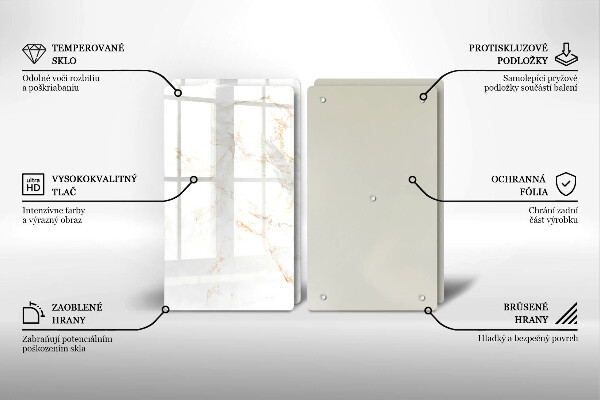 Skleněná krájecí deska Elegantní mramorový kámen