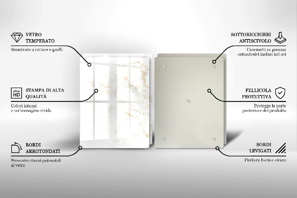 Skleněná krájecí deska Elegantní mramorový kámen