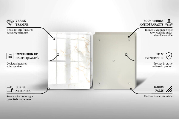 Skleněná krájecí deska Elegantní mramorový kámen