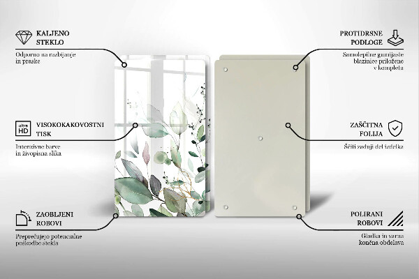 Skleněná krájecí deska Akvarel rostliny