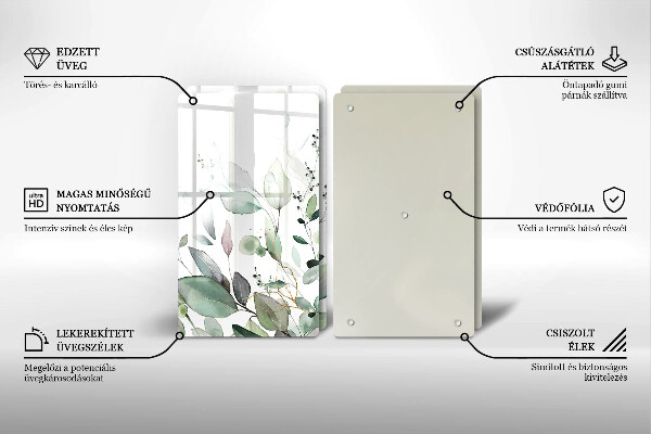 Skleněná krájecí deska Akvarel rostliny