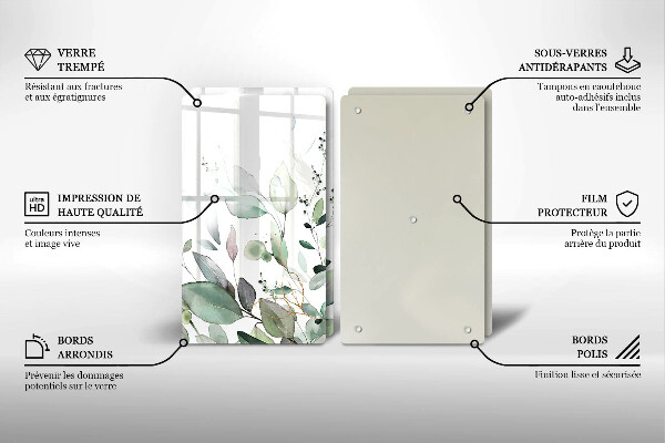 Skleněná krájecí deska Akvarel rostliny