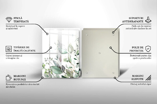 Skleněná krájecí deska Akvarel rostliny