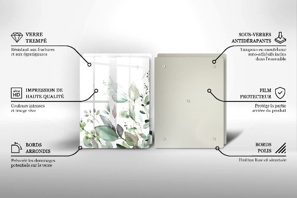 Skleněná krájecí deska Akvarel rostliny