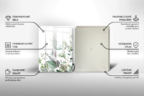 Skleněná krájecí deska Akvarel rostliny