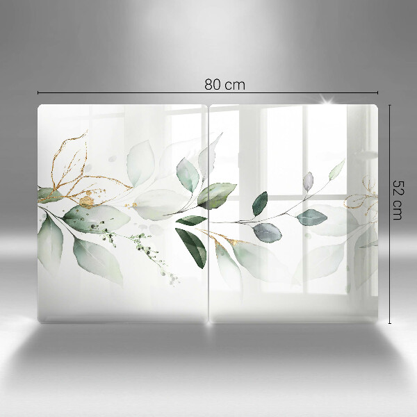 Skleněná krájecí deska Akvarel listy