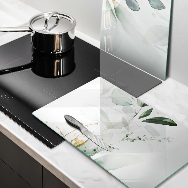 Skleněná krájecí deska Akvarel listy