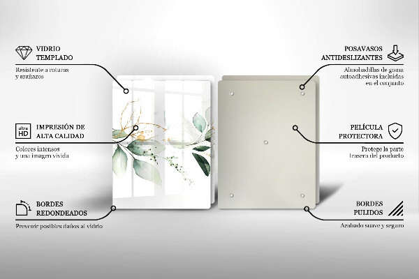 Skleněná krájecí deska Akvarel listy