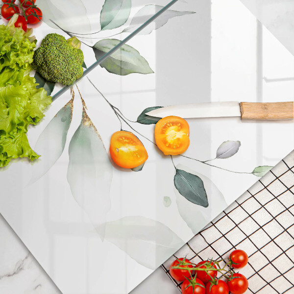 Skleněná krájecí deska Akvarel listy