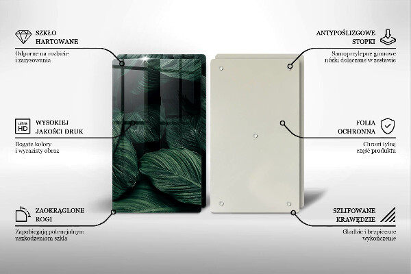 Skleněná krájecí deska Tmavé listy