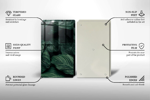 Skleněná krájecí deska Tmavé listy