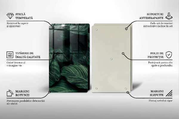 Skleněná krájecí deska Tmavé listy