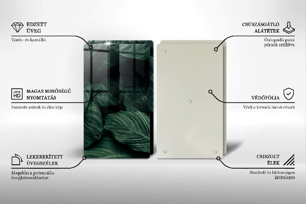 Skleněná krájecí deska Tmavé listy