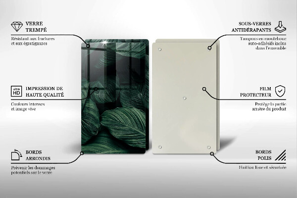 Skleněná krájecí deska Tmavé listy