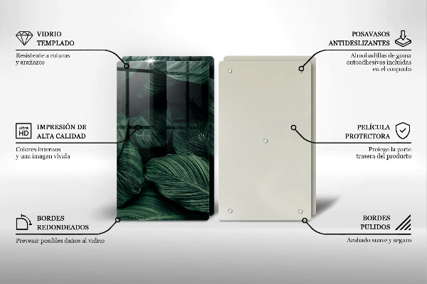 Skleněná krájecí deska Tmavé listy