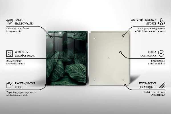 Skleněná krájecí deska Tmavé listy