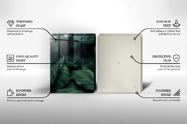 Skleněná krájecí deska Tmavé listy