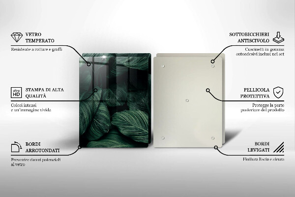 Skleněná krájecí deska Tmavé listy