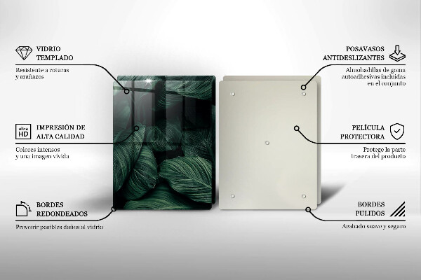 Skleněná krájecí deska Tmavé listy