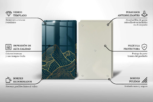 Skleněná krájecí deska Abstraktní hory