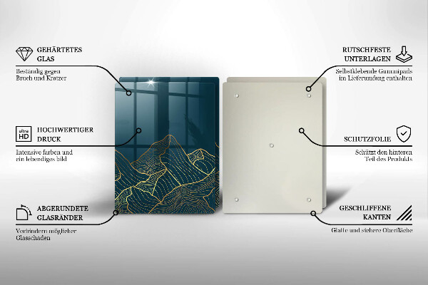 Skleněná krájecí deska Abstraktní hory