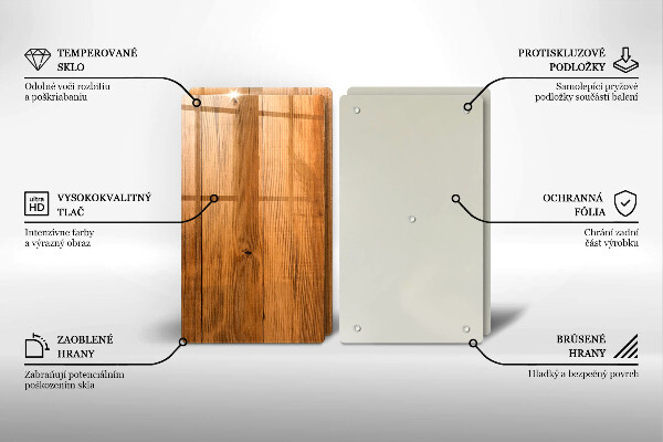 Skleněná krájecí deska Dřevěná prkna