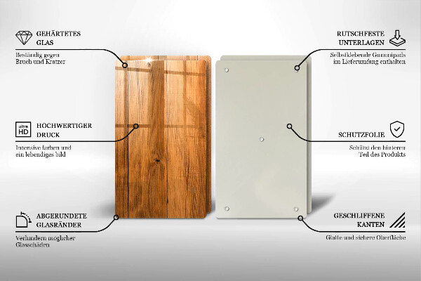 Skleněná krájecí deska Dřevěná prkna