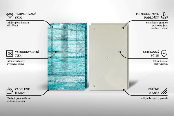 Skleněná krájecí deska Vintage dřevěné desky